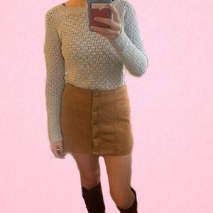 Faux Suede Mini Skirt